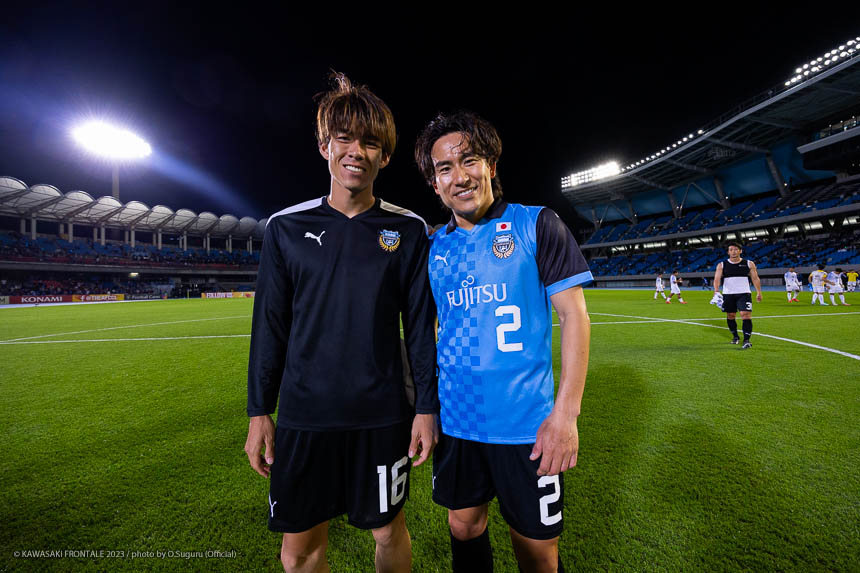 MF16 / 瀬古 樹選手、DF2 / 登里 享平選手 MF16 / 瀬古 樹選手、DF2 / 登里 享平選手