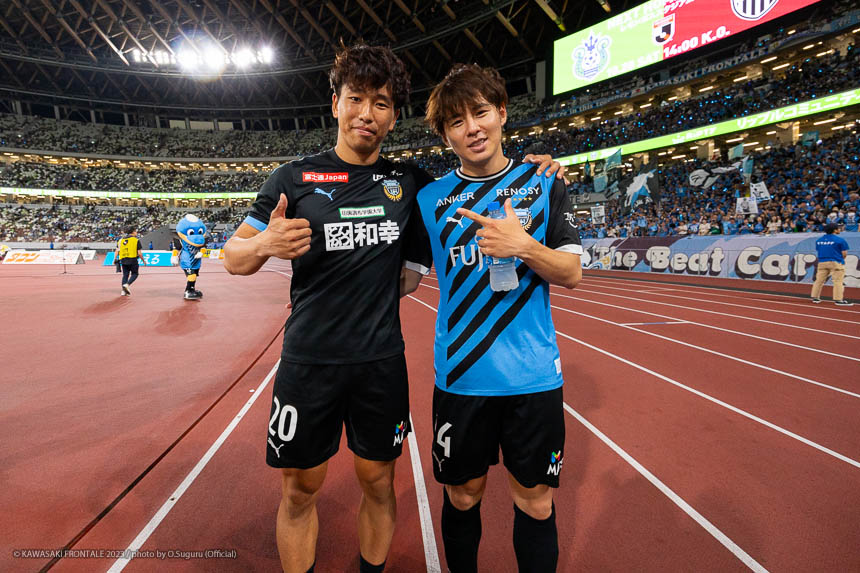 FW20 / 山田 新選手、MF14 / 脇坂 泰斗選手 FW20 / 山田 新選手、MF14 / 脇坂 泰斗選手